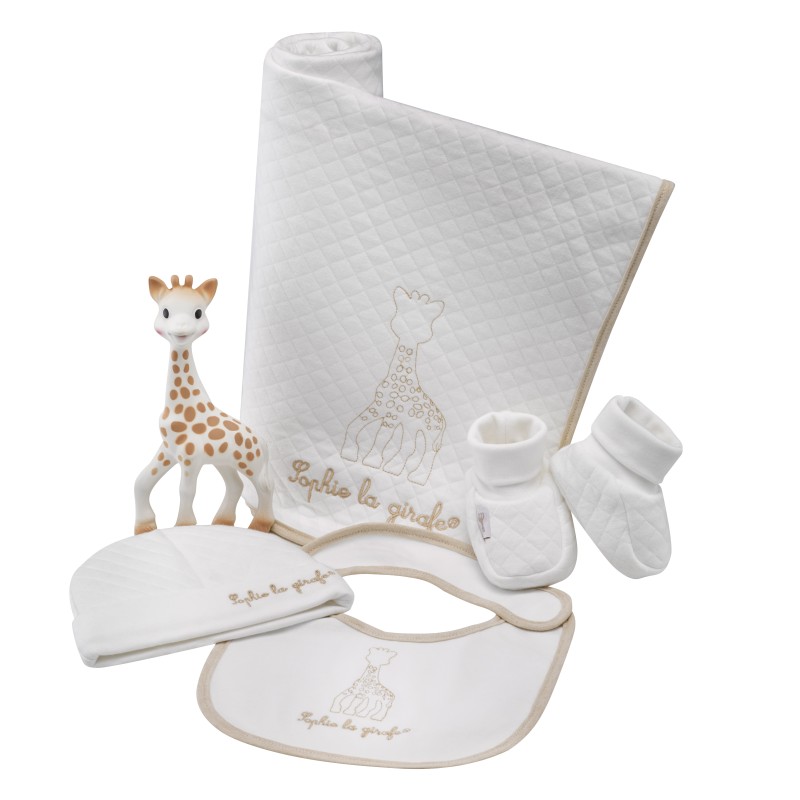 Set de 4 langes lavables Sophie la Girafe - en tissu 100% coton pour bébé -  multiples usages - 70 x 70 cm - dès la naissance